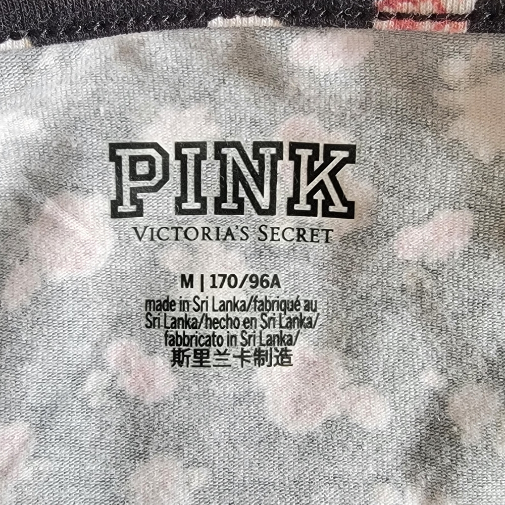 PINK Victoria's Secret Black Long-Sleeve Floral Bodysuit - Picture 2 of 3